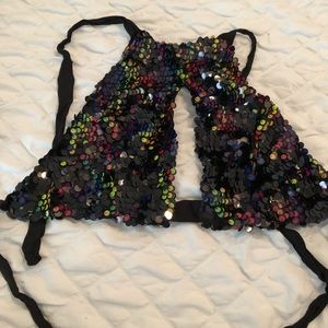Dolls Kill sparkle halter top